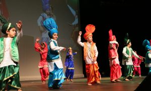 Bhangra with the kids from the Gurdwara Baba Deep Singh Ji